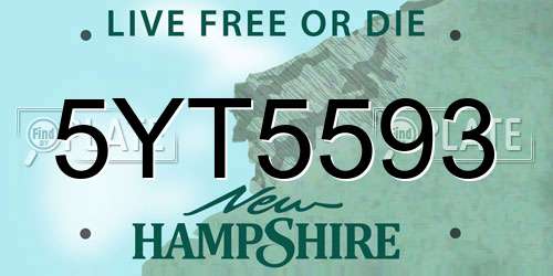 5YT5593 New Hampshire License Plate