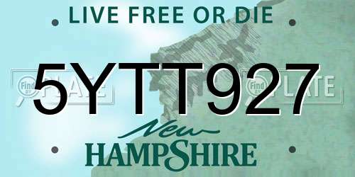 5YTT927 New Hampshire License Plate