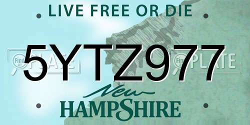 5YTZ977 New Hampshire License Plate