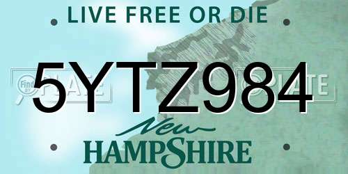 5YTZ984 New Hampshire License Plate