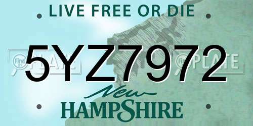 5YZ7972 New Hampshire License Plate