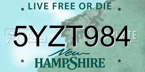 5YZT984 New Hampshire License Plate