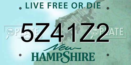 5Z41Z2 New Hampshire License Plate