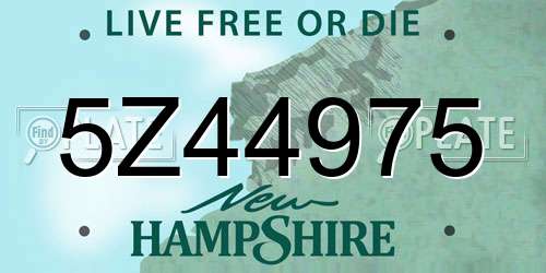5Z44975 New Hampshire License Plate