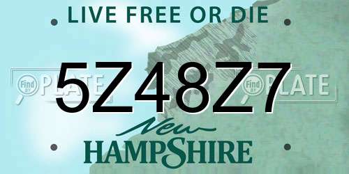 5Z48Z7 New Hampshire License Plate