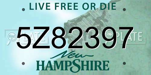 5Z82397 New Hampshire License Plate