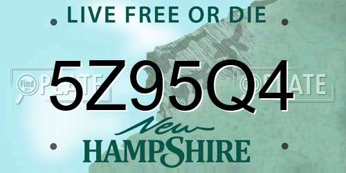 5Z95Q4 New Hampshire License Plate