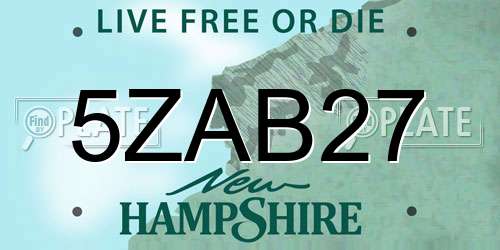 5ZAB27 New Hampshire License Plate