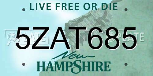 5ZAT685 New Hampshire License Plate