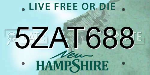 5ZAT688 New Hampshire License Plate