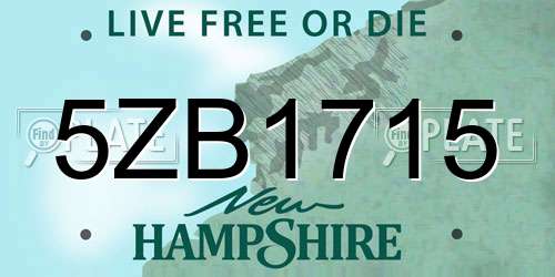 5ZB1715 New Hampshire License Plate