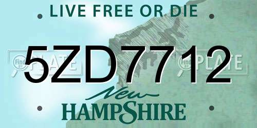5ZD7712 New Hampshire License Plate