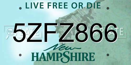 5ZFZ866 New Hampshire License Plate