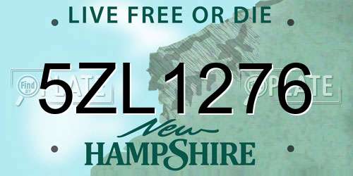 5ZL1276 New Hampshire License Plate
