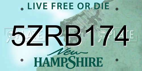 5ZRB174 New Hampshire License Plate