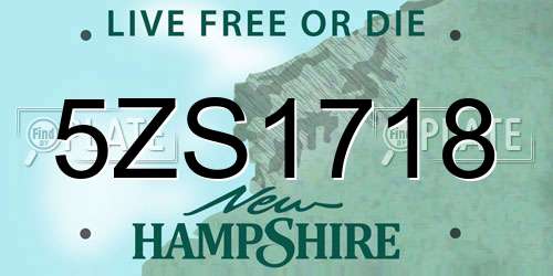 5ZS1718 New Hampshire License Plate