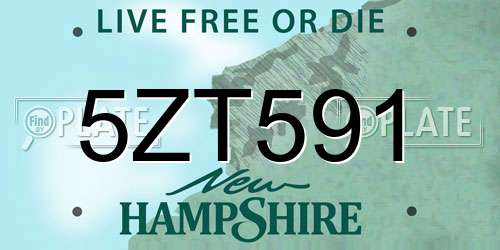 5ZT591 New Hampshire License Plate