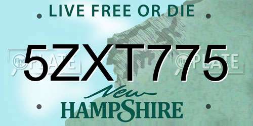 5ZXT775 New Hampshire License Plate