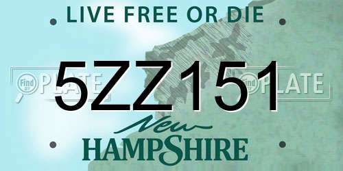 5ZZ151 New Hampshire License Plate