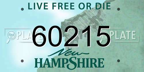 60215 New Hampshire License Plate