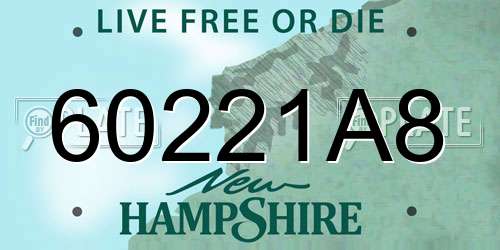 60221A8 New Hampshire License Plate