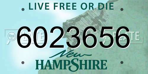 6023656 New Hampshire License Plate