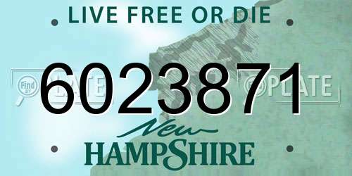 6023871 New Hampshire License Plate