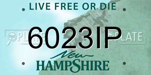 6023IP New Hampshire License Plate