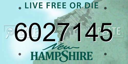 6027145 New Hampshire License Plate