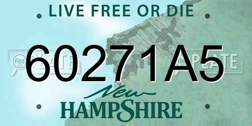 60271A5 New Hampshire License Plate