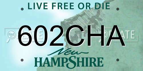 602CHA New Hampshire License Plate