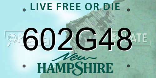602G48 New Hampshire License Plate