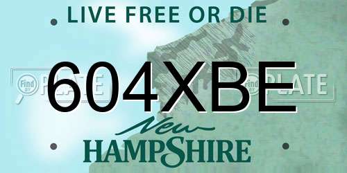 604XBE New Hampshire License Plate