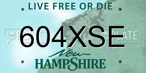 604XSE New Hampshire License Plate