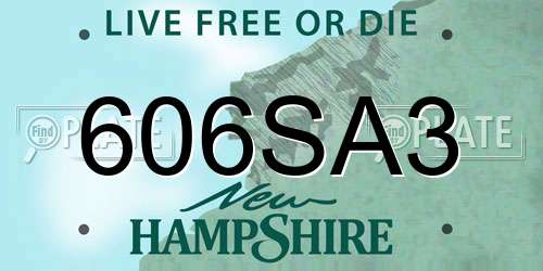 606SA3 New Hampshire License Plate