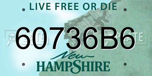 60736B6 New Hampshire License Plate