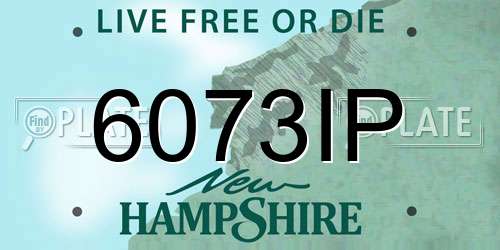 6073IP New Hampshire License Plate
