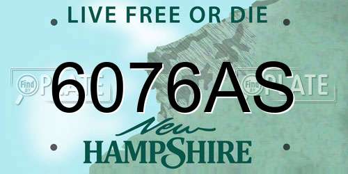 6076AS New Hampshire License Plate