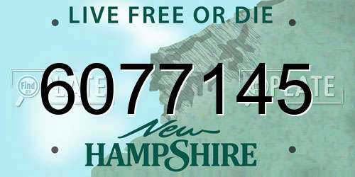 6077145 New Hampshire License Plate