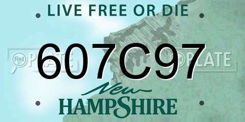 607C97 New Hampshire License Plate
