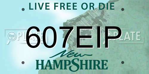 607EIP New Hampshire License Plate