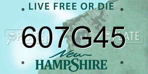 607G45 New Hampshire License Plate