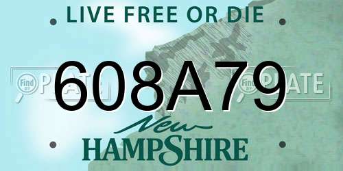 608A79 New Hampshire License Plate