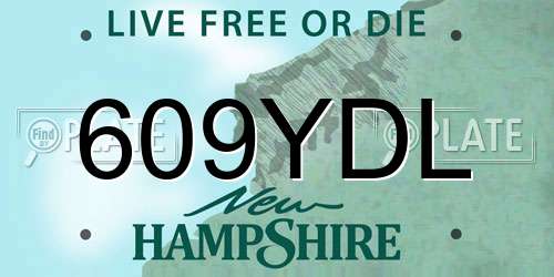 609YDL New Hampshire License Plate