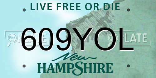 609YOL New Hampshire License Plate