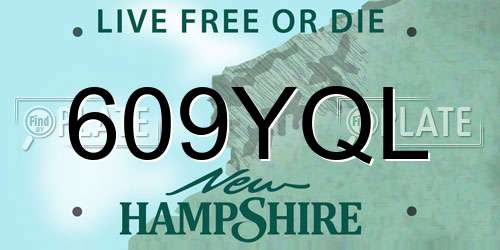 609YQL New Hampshire License Plate