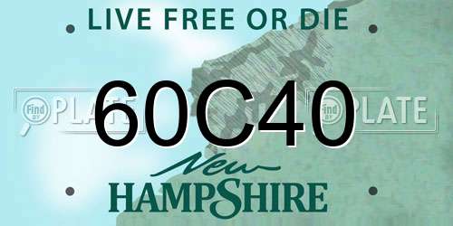 60C40 New Hampshire License Plate