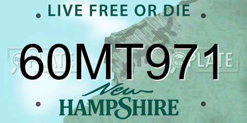 60MT971 New Hampshire License Plate