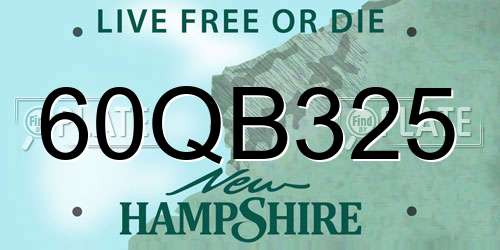 60QB325 New Hampshire License Plate