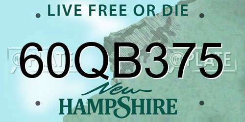 60QB375 New Hampshire License Plate